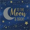 Creative Converting Themed Tableware Starry Night Luncheon Napkin, Moon And Back 16ct