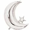 Creative Converting Starry Night Metallic Balloon Moon Shaped 1ct