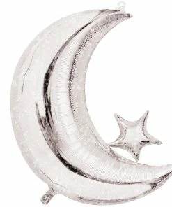 Creative Converting Starry Night Metallic Balloon Moon Shaped 1ct
