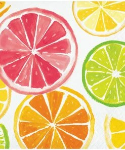 Creative Converting Summer Citrus Slices Beverage Napkin 16ct