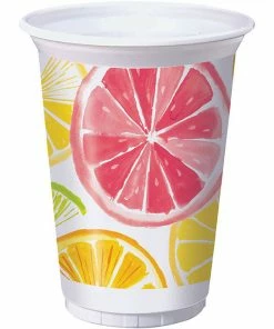 Creative Converting Summer Citrus Slices Printed Plastic Cups, 16oz 8ct