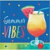 Creative Converting Summer Cocktails Beverage Napkin, Summer Vibes 16ct