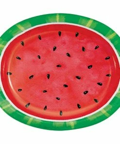 Creative Converting Watermelon Check Oval Platter 8ct