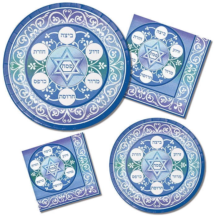 Creative Converting Hanukkah Decorations Pesach Dessert Plates, 8 Ct