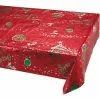 Creative Converting Metallic Printed Christmas Plastic Table Cover Christmas Party Supplies