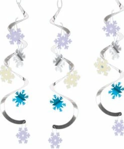 Creative Converting Christmas Party Supplies Snowflakes Dizzy Danglers, 5 Ct