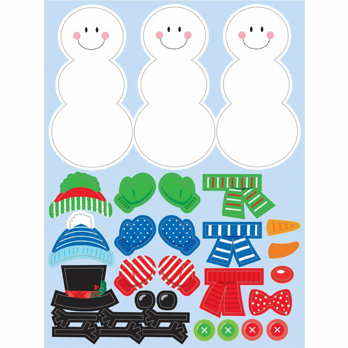 Creative Converting Build A Snowman Stickers, 4 Ct
