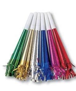 Creative Converting Assorted Foil Party Horns With Fringe, 8 Ct General Decorations