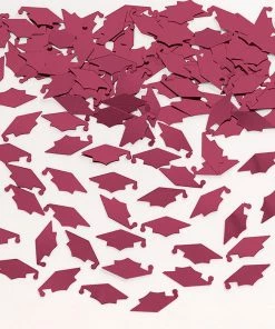 Creative Converting Graduation Party Supplies Burgundy Red Mortarboard Graduation Confetti, 0.5 Oz
