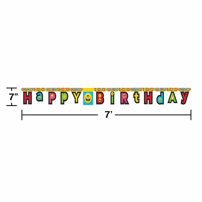 Creative Converting Kids Birthday Party Themes Show Your Emojions Jointed Banner Lg