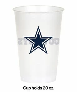 Creative Converting NFL And Football Party Supplies Dallas Cowboys Plastic Cup, 20Oz, 8 Ct