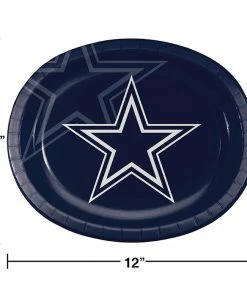 Creative Converting Dallas Cowboys Oval Platter 10" X 12", 8 Ct