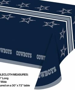 Creative Converting NFL And Football Party Supplies Dallas Cowboys Plastic Table Cover, 54" X 102"