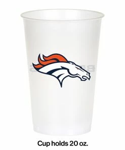 Creative Converting Denver Broncos Plastic Cup, 20Oz, 8 Ct NFL And Football Party Supplies
