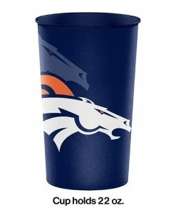 Creative Converting Denver Broncos Plastic Cup, 22 Oz NFL And Football Party Supplies