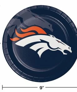 Creative Converting NFL And Football Party Supplies Denver Broncos Paper Plates, 8 Ct