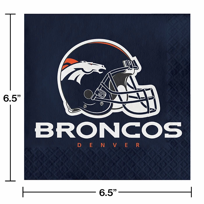 Creative Converting NFL And Football Party Supplies Denver Broncos Napkins, 16 Ct