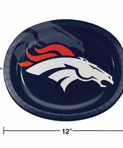 Creative Converting Denver Broncos Oval Platter 10" X 12", 8 Ct