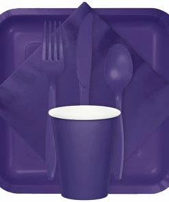 Creative Converting Purple Dinner Napkins 3Ply 1/4Fld, 25 Ct