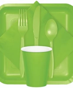Creative Converting Solid Color Tableware Fresh Lime Green Plastic Spoons, 24 Ct