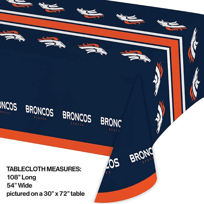 Creative Converting Denver Broncos Plastic Table Cover, 54" X 102"
