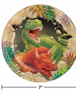 Creative Converting Dinosaur Dessert Plates, 8 Ct Kids Birthday Party Themes