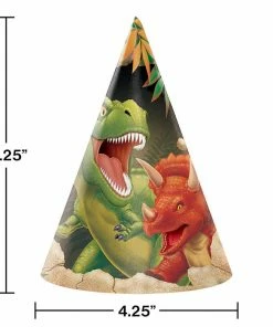 Creative Converting Dinosaur Party Hats, 8 Ct