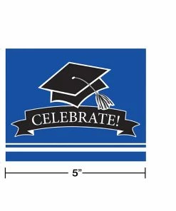 Creative Converting Graduation School Spirit Blue Invitations, 25 Ct Graduation Party Supplies
