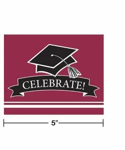 Creative Converting Graduation School Spirit Burgundy Red Invitations, 25 Ct Graduation Party Supplies