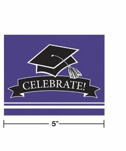 Creative Converting Graduation Party Supplies Graduation School Spirit Purple Invitations, 25 Ct