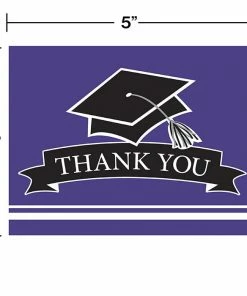 Creative Converting Graduation Party Supplies Graduation School Spirit Purple Thank You Notes, 25 Ct