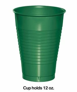 Creative Converting Emerald Green 12 Oz Plastic Cups, 20 Ct Solid Color Tableware