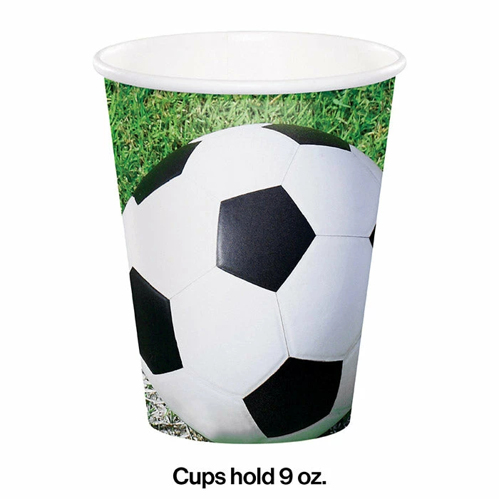 Creative Converting Sports Fanatic Soccer Hot/Cold Paper Paper Cups 9 Oz., 8 Ct Soccer Party Decorations