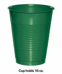 Creative Converting Solid Color Tableware Emerald Green Plastic Cups, 20 Ct