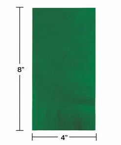 Creative Converting Emerald Green Dinner Napkins 2Ply 1/8Fld, 50 Ct Solid Color Tableware