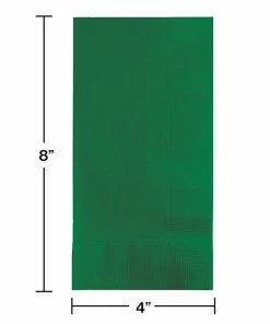 Creative Converting Emerald Green Dinner Napkins 2Ply 1/8Fld, 100 Ct Solid Color Tableware