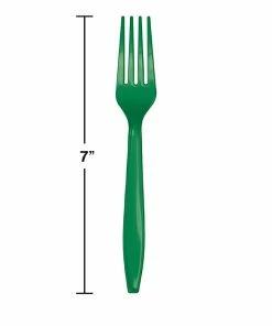 Creative Converting Emerald Green Plastic Forks, 50 Ct Solid Color Tableware