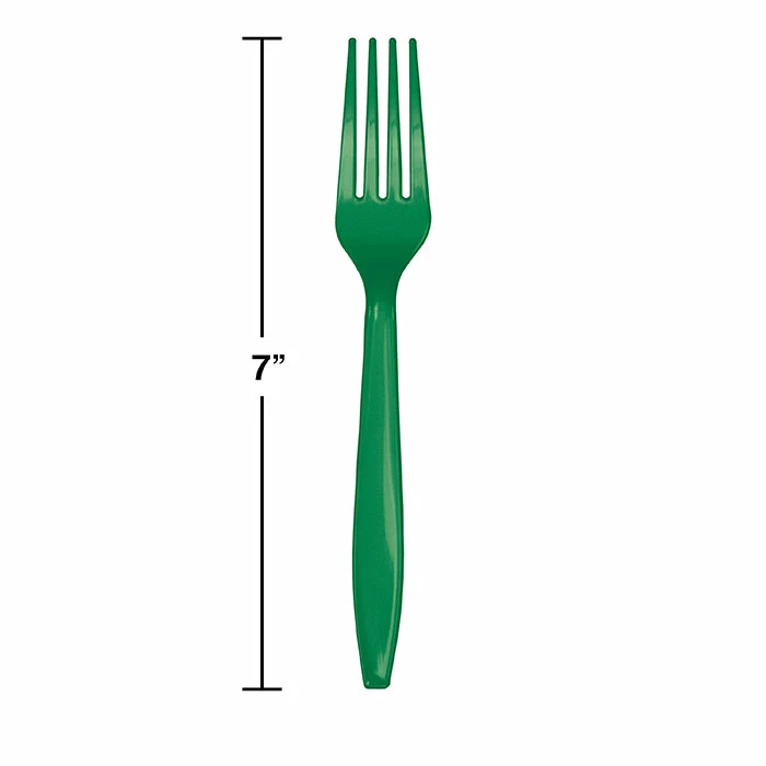 Creative Converting Emerald Green Plastic Forks, 50 Ct Solid Color Tableware