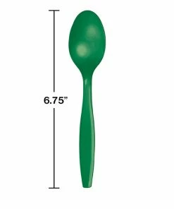 Creative Converting Solid Color Tableware Emerald Green Plastic Spoons, 50 Ct