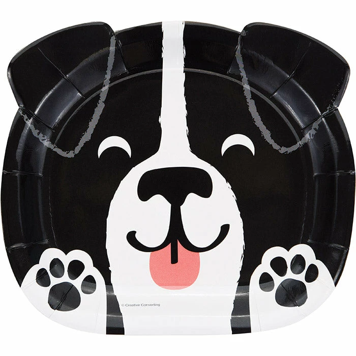 Creative Converting Dog Party Shaped Plate 9" Assorted Dogs, 8 Ct