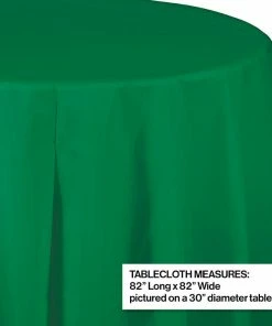 Creative Converting Emerald Green Tablecover, Octy Round 82