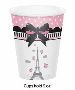 Creative Converting Party In Paris Hot/Cold Paper Paper Cups 9 Oz., 8 Ct Kids Birthday Party Themes
