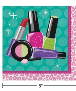 Creative Converting Kids Birthday Party Themes Sparkle Spa Party Beverage Napkins, 16 Ct