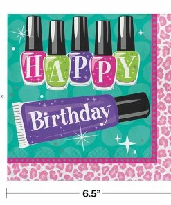 Creative Converting Sparkle Spa Party Birthday Napkins, 16 Ct