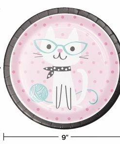 Creative Converting Cat Party Paper Plates, 8 Ct