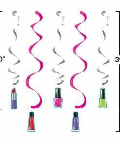 Creative Converting Kids Birthday Party Themes Sparkle Spa Party Dizzy Danglers, 5 Ct