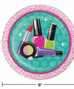 Creative Converting Sparkle Spa Party Icon Paper Plates, 8 Ct