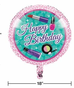 Creative Converting Kids Birthday Party Themes Sparkle Spa Party! Metallic Balloon 18"