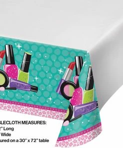 Creative Converting Sparkle Spa Party! Plastic Tablecover Border, 54" X 102" Kids Birthday Party Themes