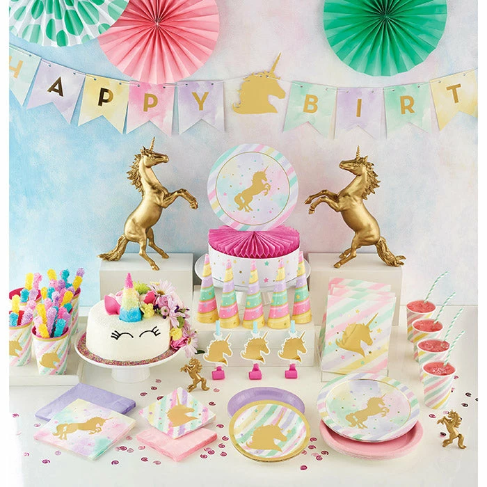 Creative Converting Kids Birthday Party Themes Sparkle Unicorn Paper Plates, 8 Ct